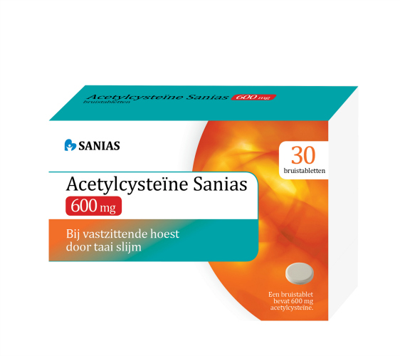 Acetylcysteine 600 mg 30 bruistabletten Sanias