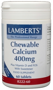 Calcium 400mg kauwtabletten + Vit. D en Fos 60 kauwtabletten Lamberts