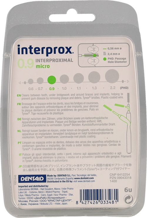 Interprox Premium micro 2.4 mm 6 stuks (groen)