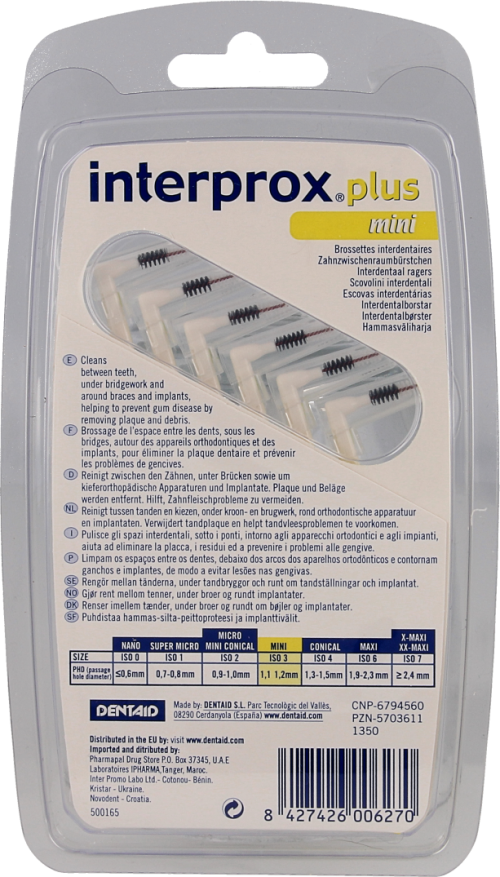 Interprox plus mini 3mm 6st (geel)