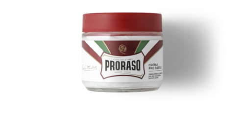 Preshave creme met sandelwood & sheabutter 100 ml (rood) Proraso