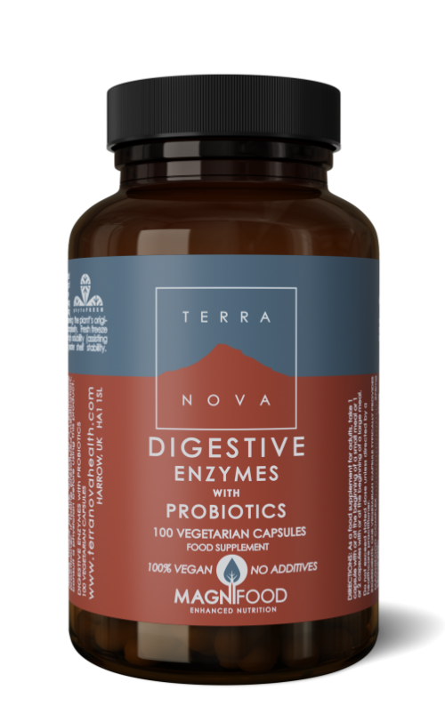 Digestive enzymes with probiotics 100 capsules Terranova
