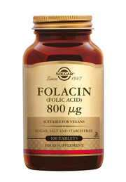 Vit B-11 folacin (foliumzuur) 800ug 100 tabletten Solgar