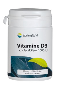 Vitamine D3 cholecalciferol 600IU 90 tabletten Springfield