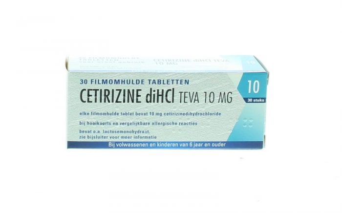 Cetirizine 10 mg DICHL 30 tabletten Teva