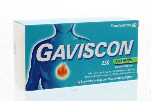 Gaviscon 250mg 48 kauwtabletten pepermunt
