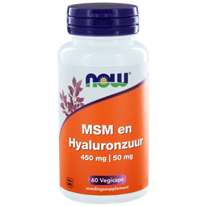 MSM 450 mg en Hyaluronzuur 50 mg 60 vegi-caps NOW