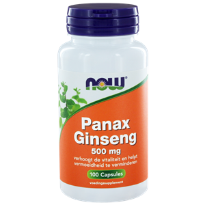 Panax ginseng 500 mg 100 vegi-caps NOW