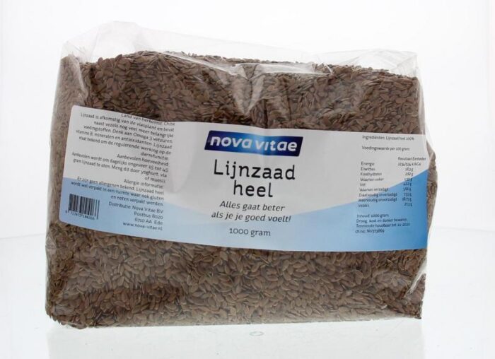 Lijnzaad heel 1000 gram Nova Vitae