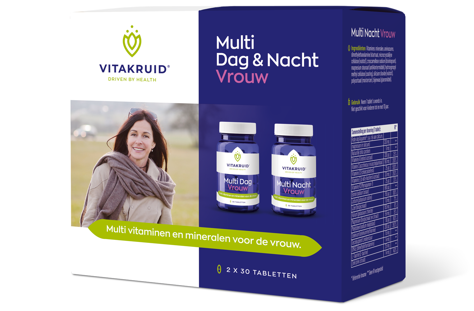 Multi dag & nacht vrouw 2x30 tabletten 60 tabletten Vitakruid