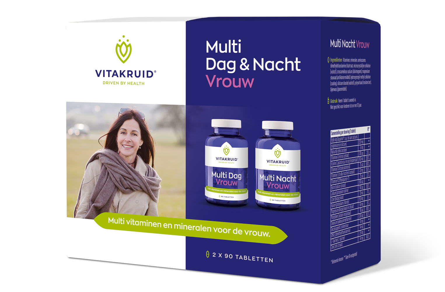 Multi dag & nacht vrouw 2 x 90 tabletten 2x90 stuks Vitakruid