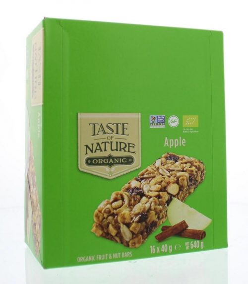 Apple granenrepen 16x40 gram Taste Of Nature