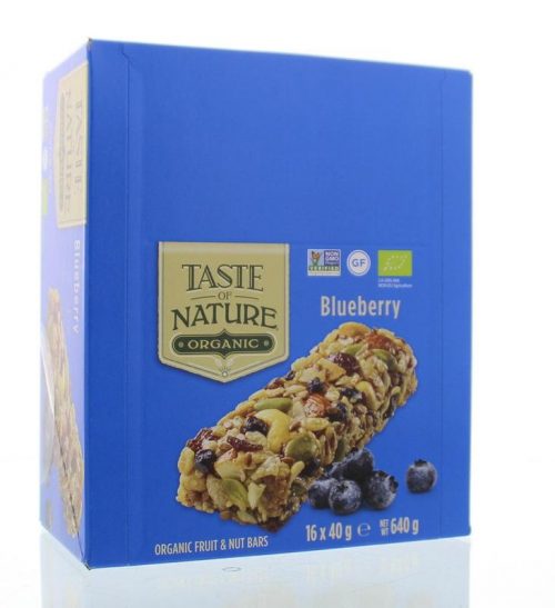Blueberry granenrepen 16x40 gram Taste Of Nature