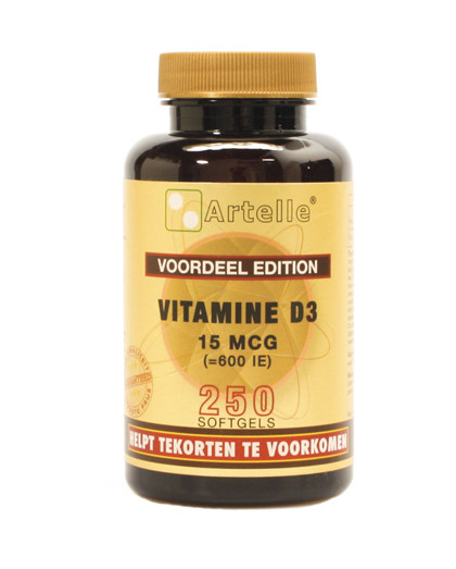 Vitamine D 15mcg 600ie 250 capsules Artelle