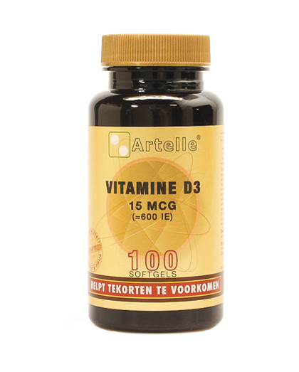 Vitamine D 15mcg 600ie Artelle - 100 capsules