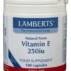 Vitamine E 250IE natuurlijk 100 vegicapsules Lamberts