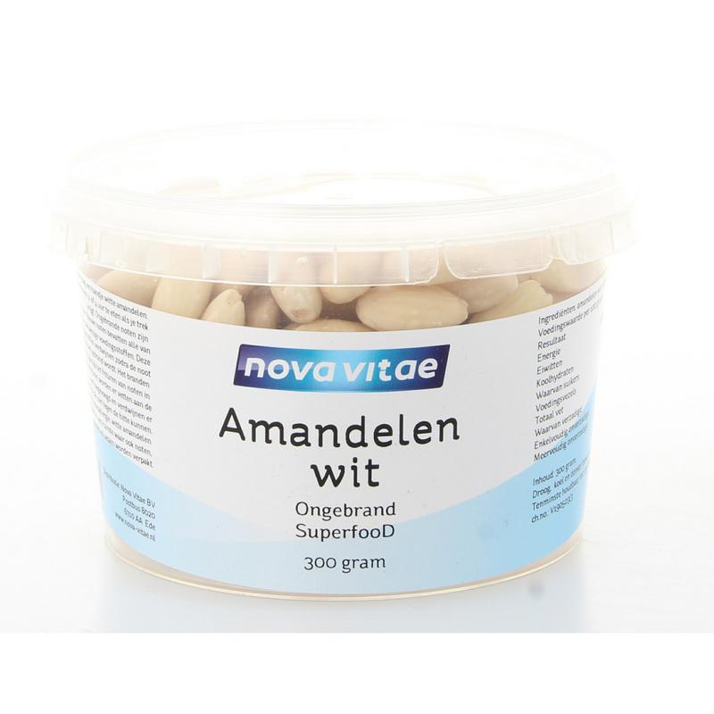 Amandelen wit ongebrand raw 300 gram Nova Vitae
