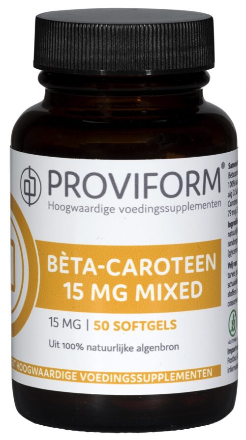 Beta carotene 15 mg mixed 50 softgels Proviform