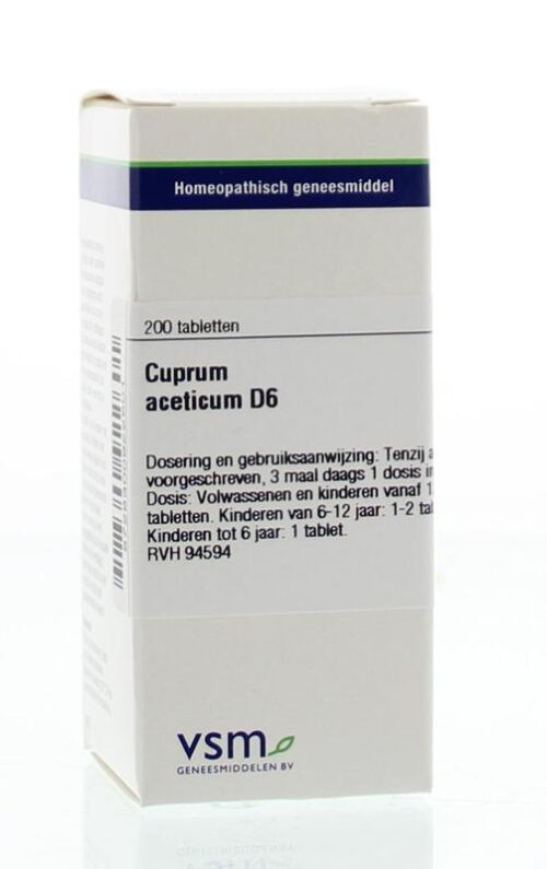 Cuprum aceticum D6 200 tabletten VSM