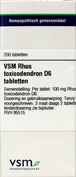 Rhus toxicodendron D6 200 tabletten VSM