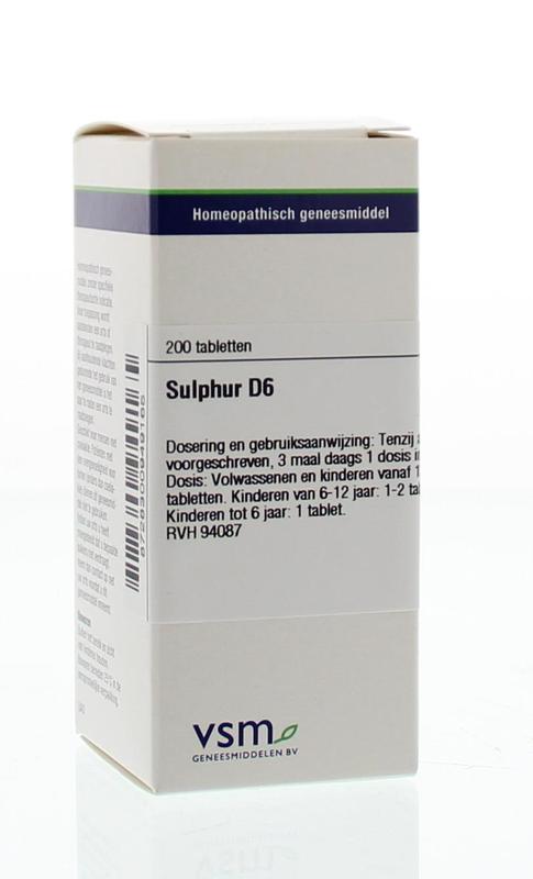Sulphur D6 200 tabletten VSM