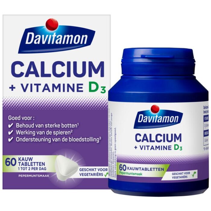 Calcium & D3 mint 60 kauwtabletten Davitamon