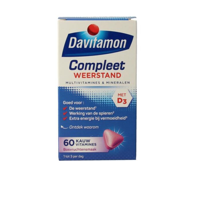 Compleet weerstand kauwvitamines bosvruchten 60 tabletten Davitamon