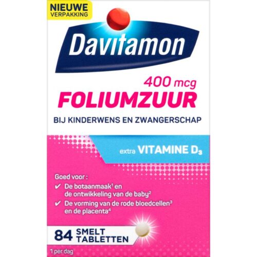 Foliumzuur vitamine D 84 tabletten Davitamon