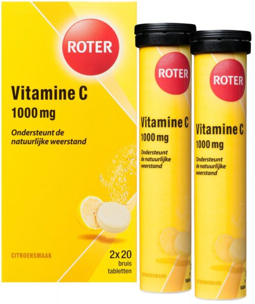 Vitamine C 1000 mg Sinaasappel & Abrikoosduo 40 bruistabletten Roter