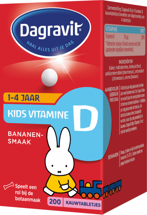 Vitamine D tablet kids 200 kauwtabletten Dagravit