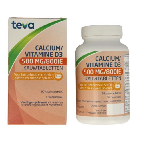 Calcium / vitamine D 500mg / 800IE 90 tabletten Teva