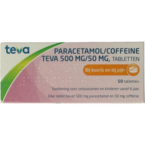 Paracetamol coffeine 500/50 50 tabletten Teva