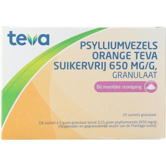 Psylliumvezels orange granulaat suikervrij 20 stuk Teva