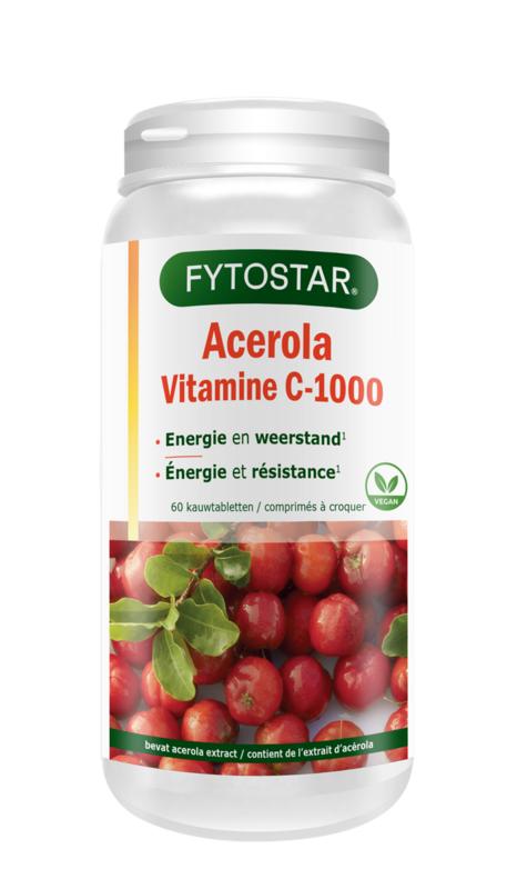 Vitamine C 1000 acerola 60 kauwtabletten Fytostar