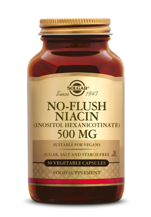 No-Flush Niacin 500 mg 50 plantaardige capsules Solgar