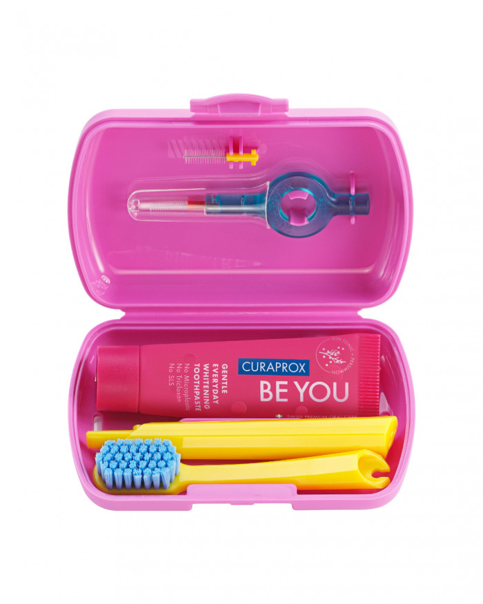 Travelset Roze 1 stuk Curaprox